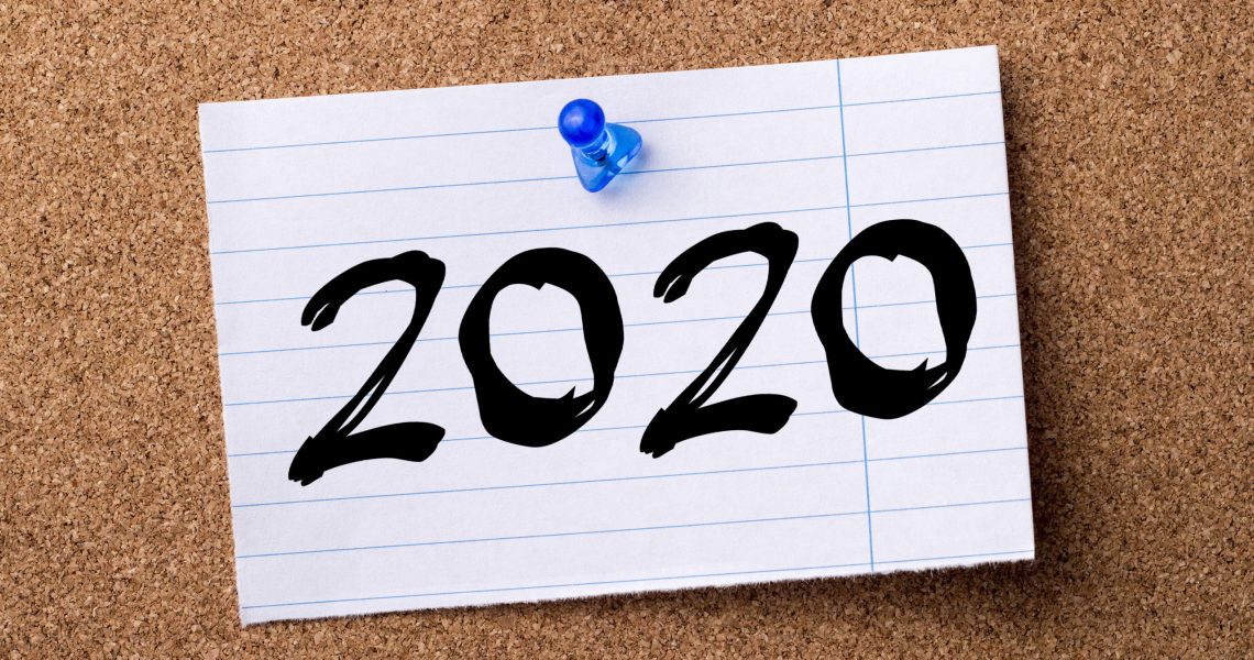 2020 - teared note paper pinned on bulletin board - horizontal image